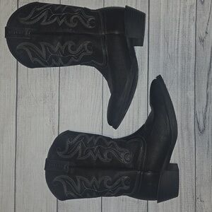 Justin Boots Men's Leather Cowboy Western Boots Black Size 10.5D